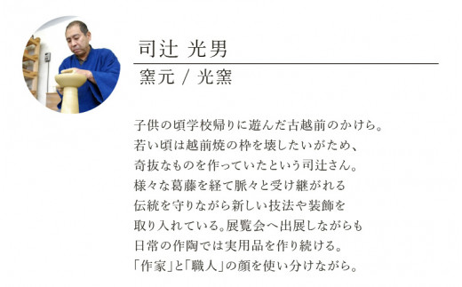【越前焼】「現代の名工」逸品！「花入れ」伝統の土色（高さ23㎝ 桐箱付）【 伝統工芸品 花器 はないれ インテリア 陶器 陶磁器 】 [e11-c001]
