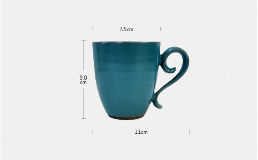 【越前焼】RICCA KITAZAKI 「マグ ペア」（ターコイズブルー ＆ スチールグレー 各1個）【福井県 伝統工芸品 陶器 陶磁器 マグカップ コーヒーカップ おしゃれ】 [e50-b001]