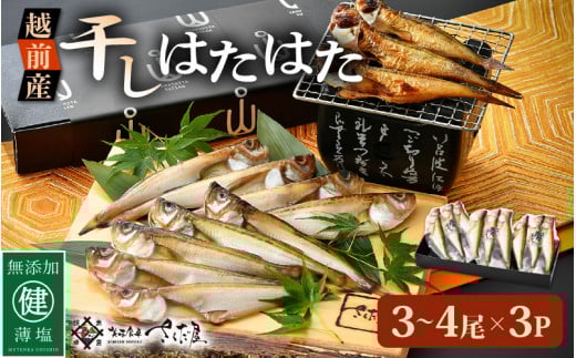 越前産 干しはたはた（3～4尾）× 3パック 越前塩のみで仕上げた一塩干し！【干物 ひもの ハタハタ 海鮮 冷凍 個包装】 [e04-a108]
