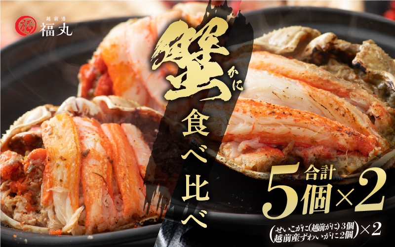 蟹の食べ比べ「越前産ずわいがに × 4パック せいこがに（越前がに） × 6パック」甲羅盛り セット 福井網元漁師が厳選！【ずわいがに 雄 雌】【越前がに セコガニ カニ むき身 お取り寄せ グルメ】 [e15-e002]