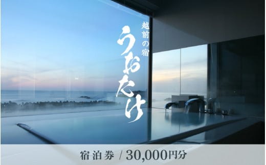 宿泊券 越前の宿 うおたけ（ 30,000円分 ）【温泉 旅行 利用券 宿泊 温泉宿 2年間有効期限】 [e65-j001]