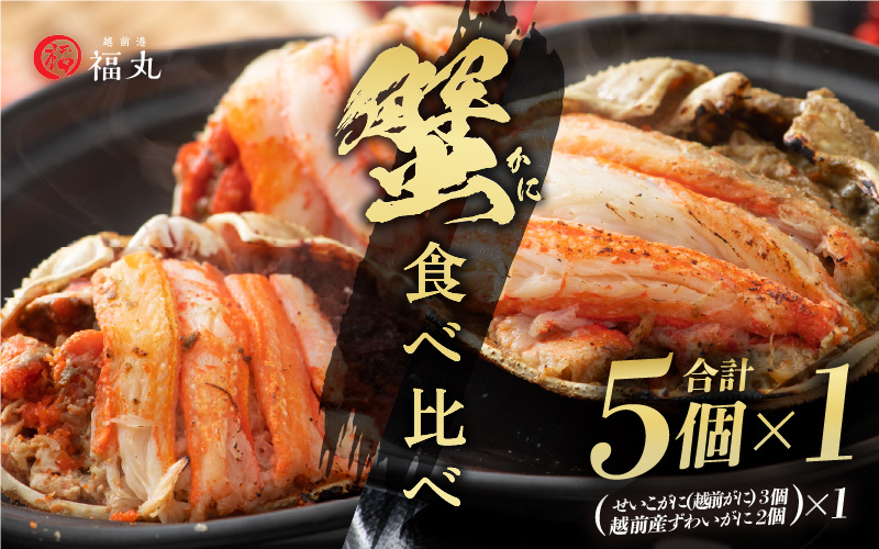 蟹の食べ比べ「越前産ずわいがに × 2パック せいこがに(越前がに) × 3パック」甲羅盛り セット 計5個[ずわいがに 雄 雌][越前がに セコガニ カニ むき身 お取り寄せ グルメ] [e15-b003]