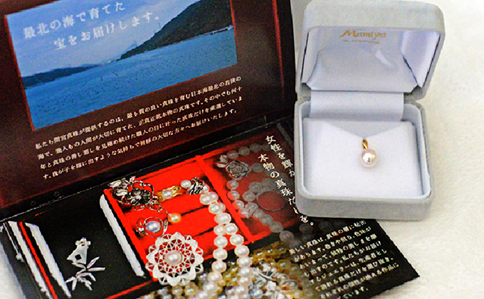 若狭パール艶々あこや真珠至宝の大珠8mm K18ペンダントトップ E