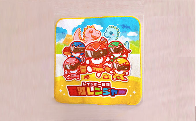 レインボー戦隊　五湖レンジャー　ミニハンドタオル3種類セット