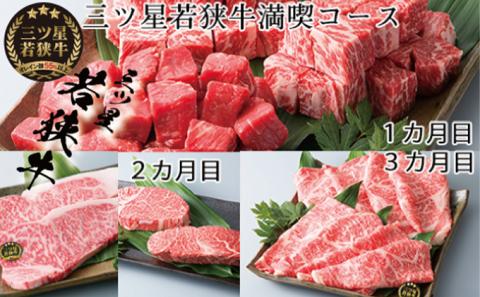 3ヶ月連続お届け　三ツ星若狭牛満喫コース2［髙島屋選定品］