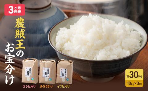 【10月以降価格改定予定】3か月連続　農賊王のお宝分け 白米10kg［高島屋選定品］