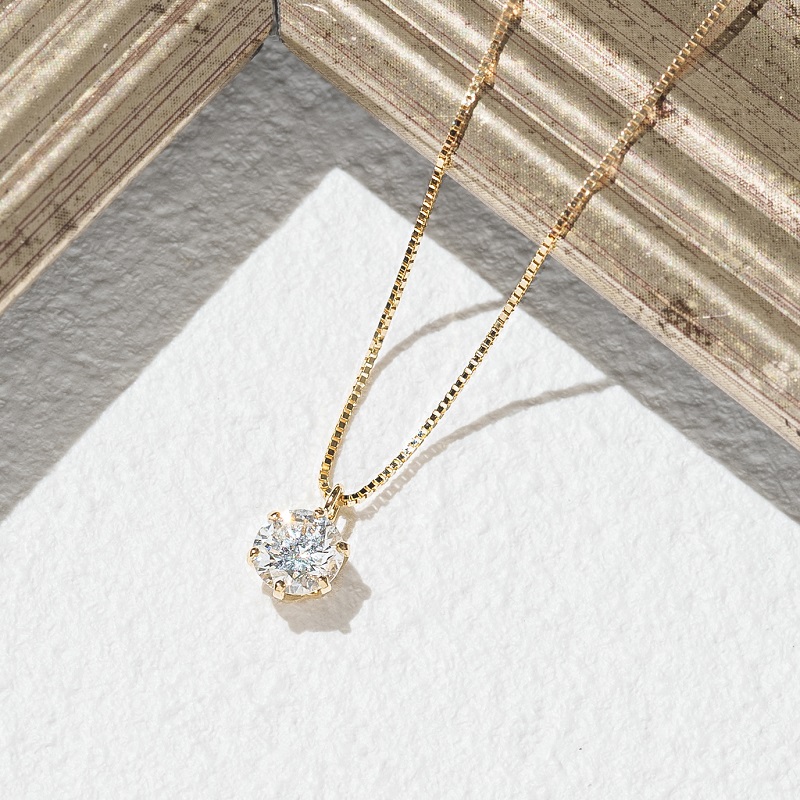 〈 甲府ジュエリー 〉K18イエローゴールド　0.4ctダイヤモンドペンダント 63-4032