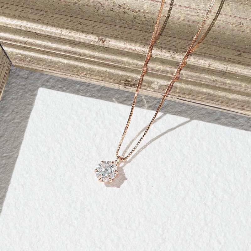 〈 甲府ジュエリー 〉K18ピンクゴールド　0.4ctダイヤモンドペンダント 63-4033