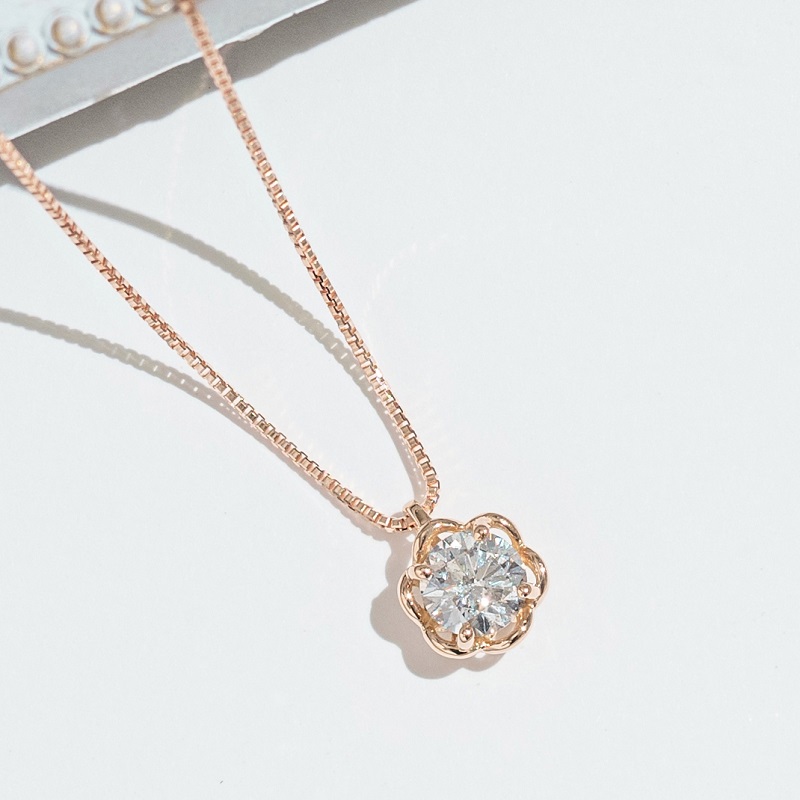 〈 甲府ジュエリー 〉K18ピンクゴールド ダイヤモンドデザイン枠ネックレス(0.3ct)63-4039