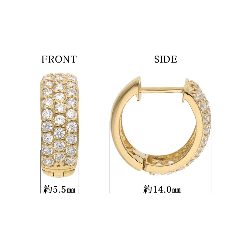 〈 甲府ジュエリー 〉K18イエローゴールド ダイヤモンド1.0ctピアス 43-1382