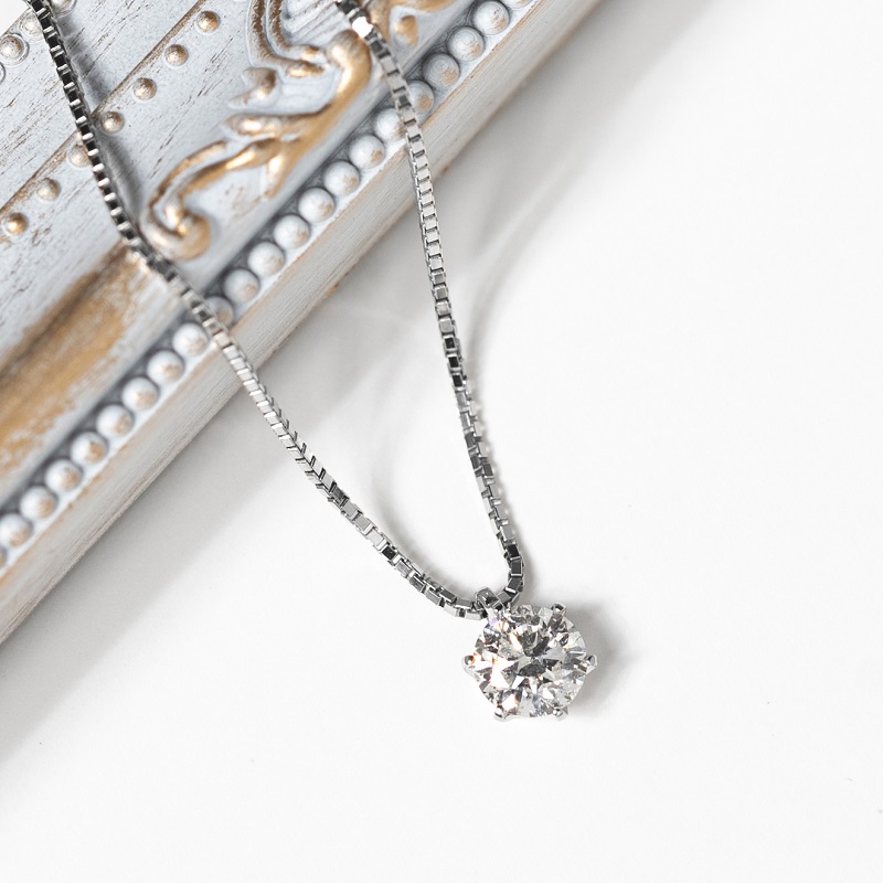 〈 甲府ジュエリー 〉プラチナ 1.0ctダイヤモンドネックレス(鑑定書付)60-9556