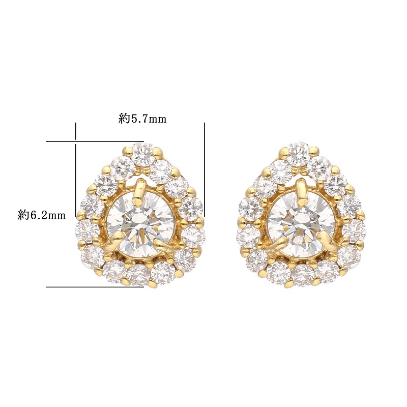 〈 甲府ジュエリー 〉K18 ドロップデザインダイヤピアス 0.34ct 43-5417