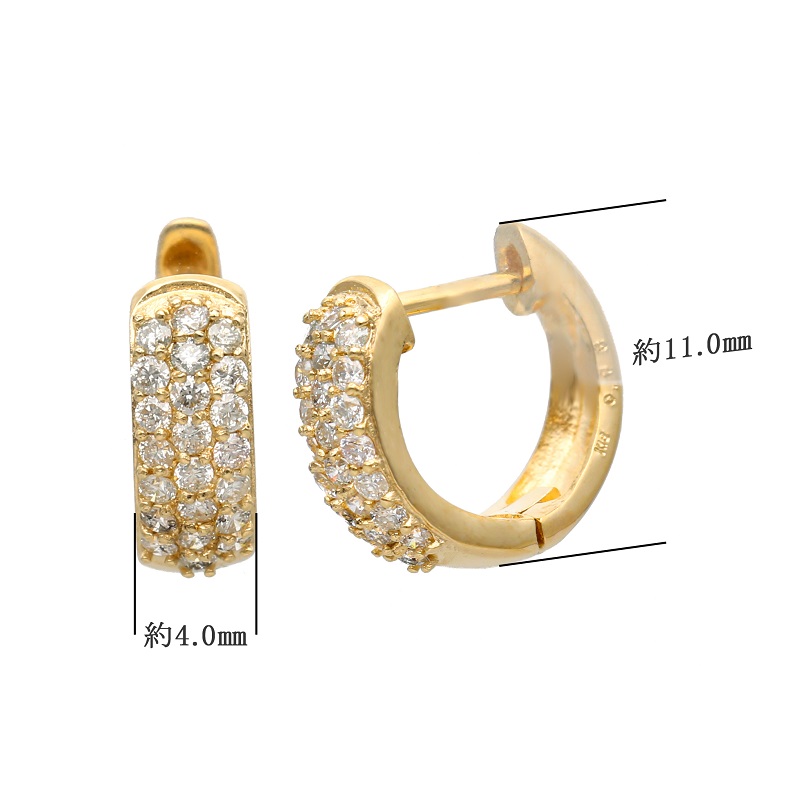 ＜ 甲府ジュエリー ＞K18イエローゴールド ダイヤモンド0.3ctピアス 43-6267