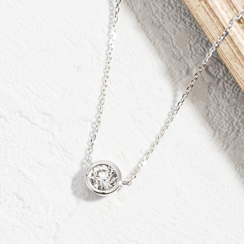 〈 甲府ジュエリー 〉プラチナ シンプルダイヤモンドネックレス(0.3ct)60-8971