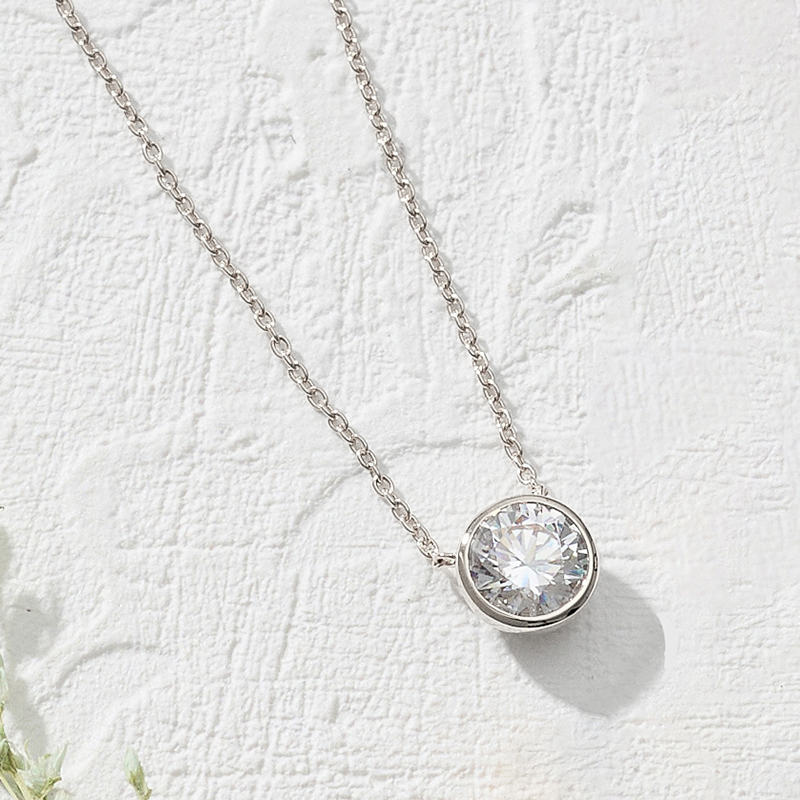 〈 甲府ジュエリー 〉プラチナ シンプルダイヤモンドネックレス(0.5ct)　60-9579