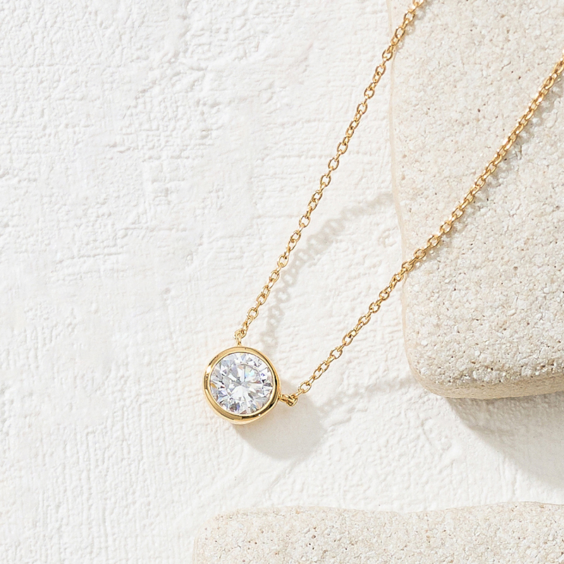 〈 甲府ジュエリー 〉K18 シンプルダイヤモンドネックレス(1.0ct)　60-9580