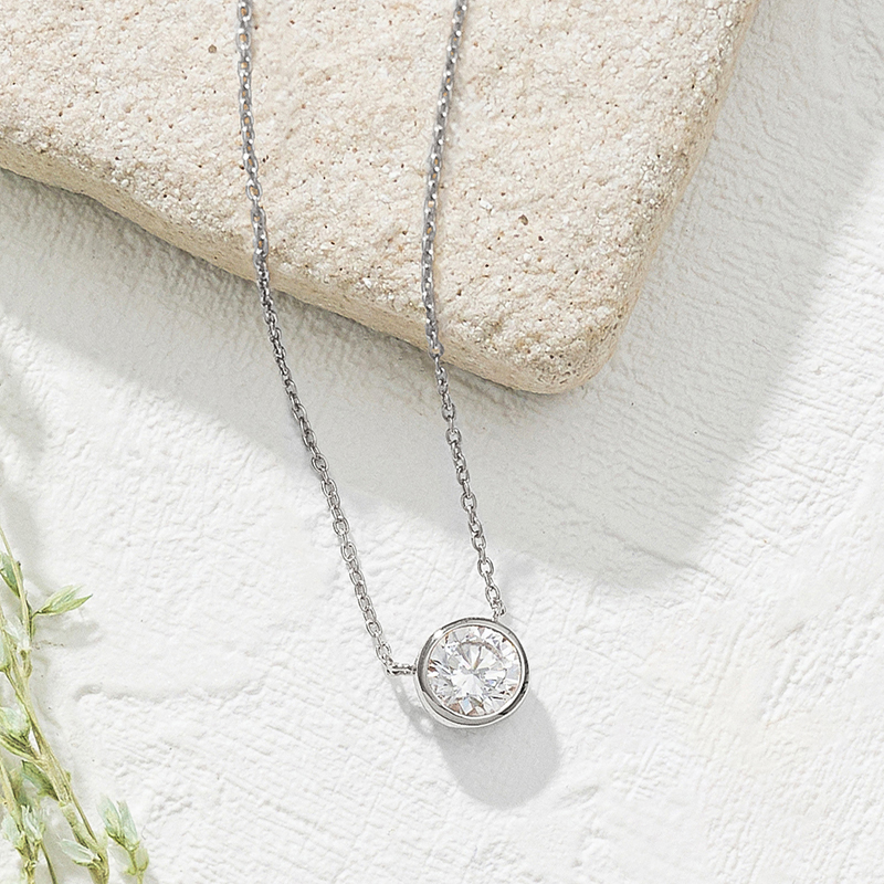 〈 甲府ジュエリー 〉プラチナ シンプルダイヤモンドネックレス(1.0ct)　60-9582