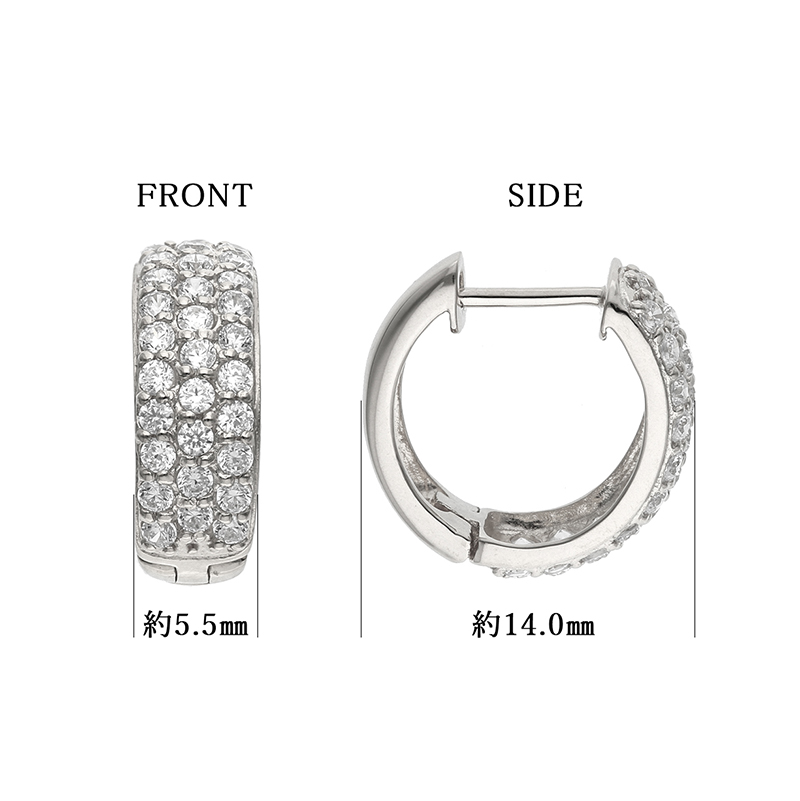 ＜ 甲府ジュエリー ＞K18ホワイトゴールド ダイヤモンド1.0ctピアス 43-6250