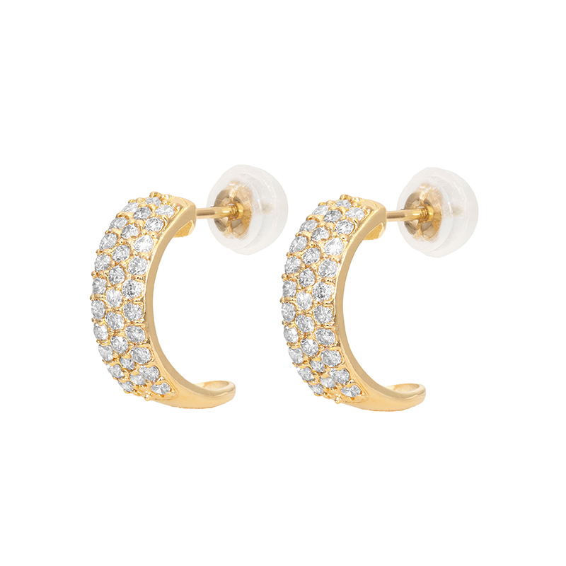 〈 甲府ジュエリー 〉K18 0.5ctパヴェスタッドピアス 43-6335