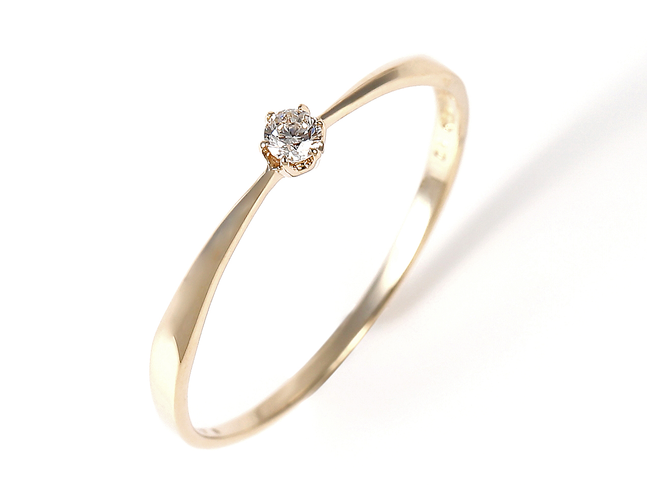 ＜ 甲府ジュエリー ＞シンプル　6本爪Ｋ10ＹＧダイヤモンドリング　R894DI-Ｙ2