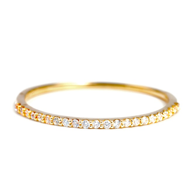 〈 甲府ジュエリー 〉K10YG ダイヤモンド0.08ＣＴ極細リングＲ4004DI-Y2