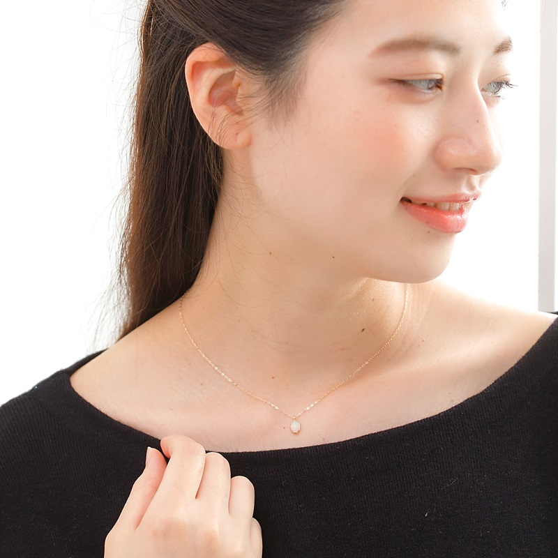 〈 甲府ジュエリー 〉K10 Aurora/オーロラ オパール ネックレス 10616