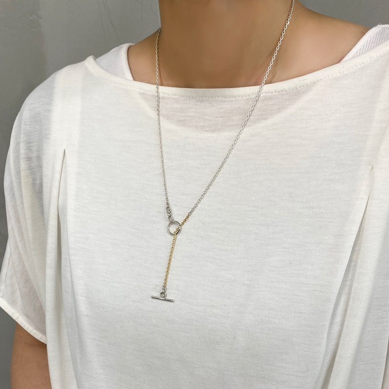 〈 甲府ジュエリー 〉SV925　K18　コンビ　Y字チェーンネックレス　GSV-8003