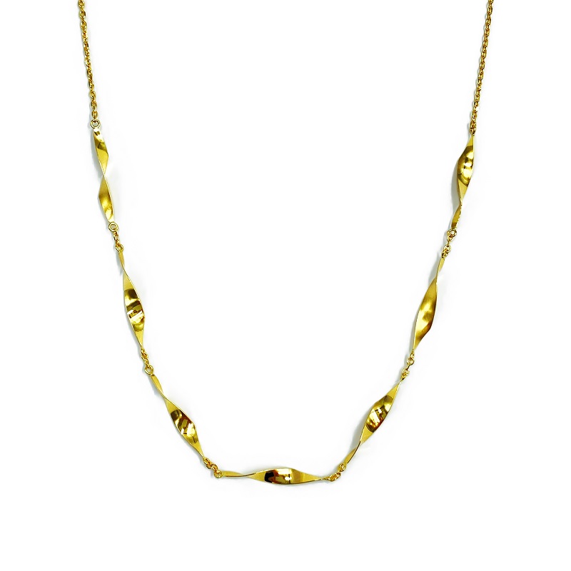 〈 甲府ジュエリー 〉K18　ゴールド　ダブルテクスチャーネックレスGMJ-8018