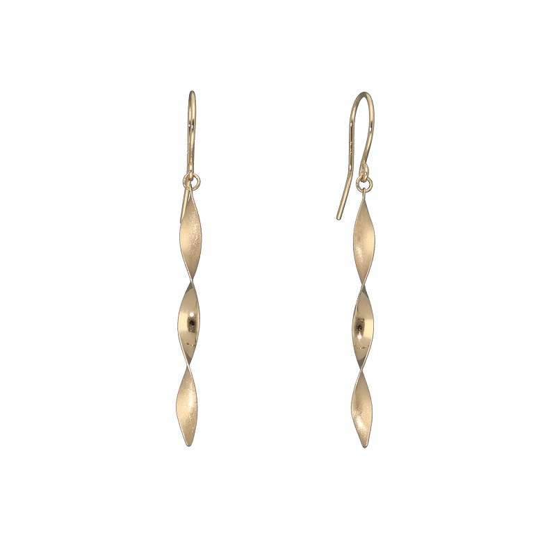 〈 甲府ジュエリー 〉K18　ダブルテクスチャーピアス　GD-3077