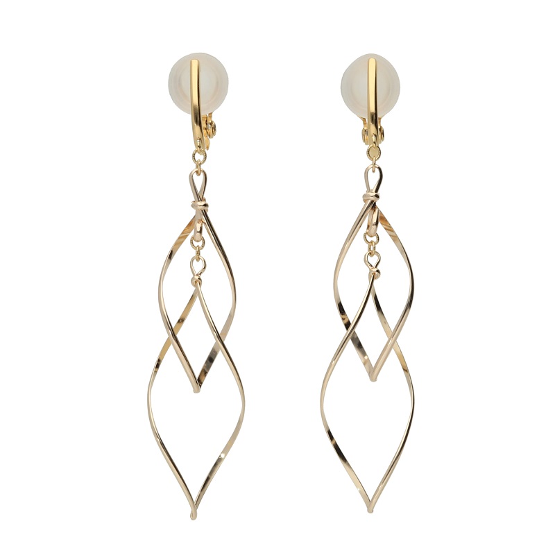 〈 甲府ジュエリー 〉K14GF　ダブルマーキスイヤリング　GFE-4020