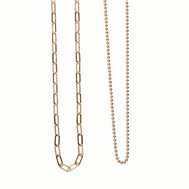 〈 甲府ジュエリー 〉K18　スクエア54cm　ボール47cm　2点セット　チェーンネックレスGSET-8000　鑑別書付き