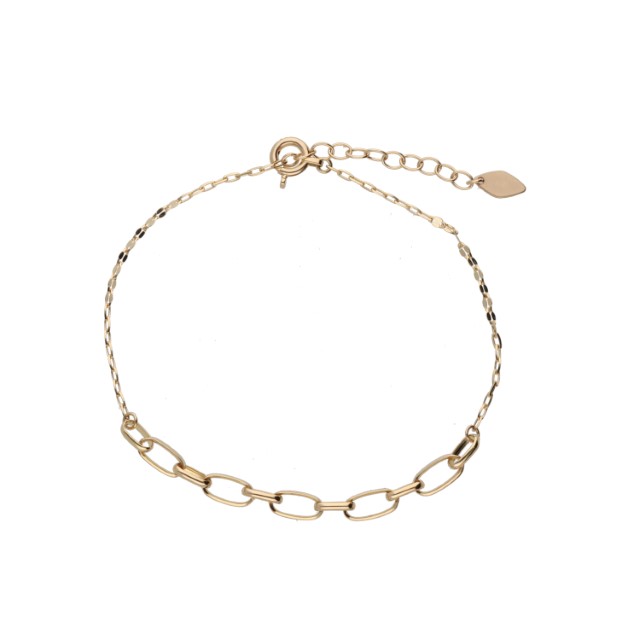 〈 甲府ジュエリー 〉K18　甲丸線ハンドメイド　チェーンブレスレット　GD-7009　鑑別書付き