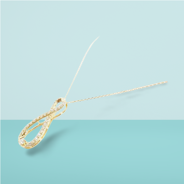 〈 甲府ジュエリー 〉[ ふるさと納税限定企画 ］１８金製 ハート＆キューピッドダイヤ 0.5ct インフィニティー ネックレス 【1458376】