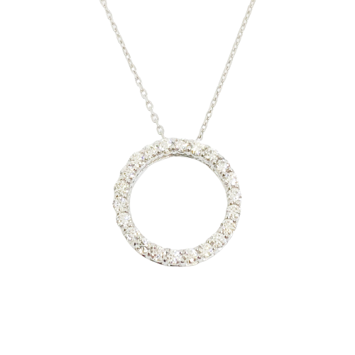 〈 甲府ジュエリー 〉プラチナ製 ハート＆キューピッドダイヤ 0.3ct サークル リバーシブル ネックレス 【1468749】