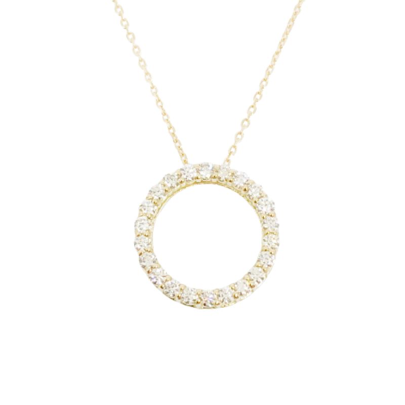 〈 甲府ジュエリー 〉18金製 ハート＆キューピッドダイヤ 0.3ct サークル リバーシブル ネックレス 【1454240】