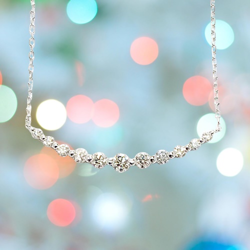 〈 甲府ジュエリー 〉プラチナ製 ハート＆キューピッドダイヤモンド 0.5ct ペンダントネックレス[1468110]