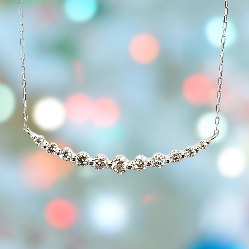 〈 甲府ジュエリー 〉プラチナ製 ハート＆キューピッドダイヤモンド 0.3ct ペンダントネックレス[1463392]