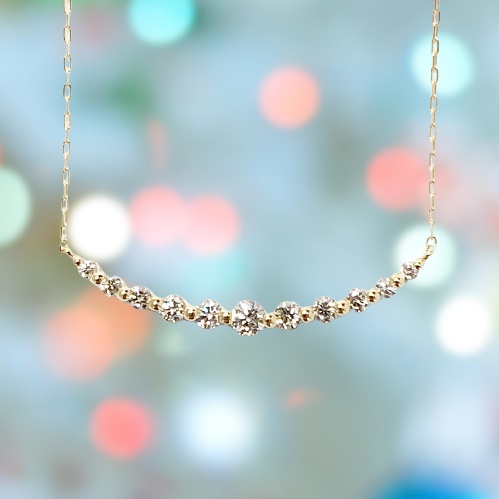 〈 甲府ジュエリー 〉１８金製 ハート＆キューピッドダイヤモンド 0.3ct ペンダントネックレス[1468635]