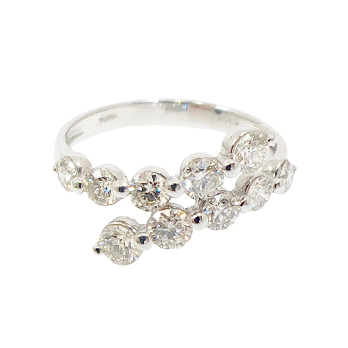 〈 甲府ジュエリー 〉プラチナ製 ハート＆キューピッド Happy 10th Diamond リング 1.0ct ［HKAR0503P]