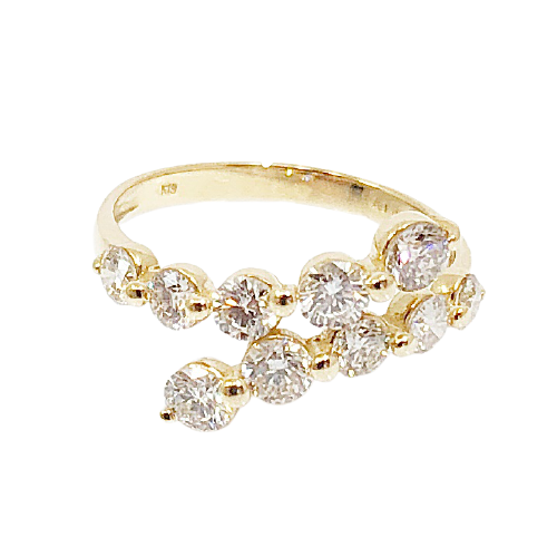 〈 甲府ジュエリー 〉１８金製 ハート＆キューピッド Happy 10th Diamond リング 1.0ct ［HKAR0503K]