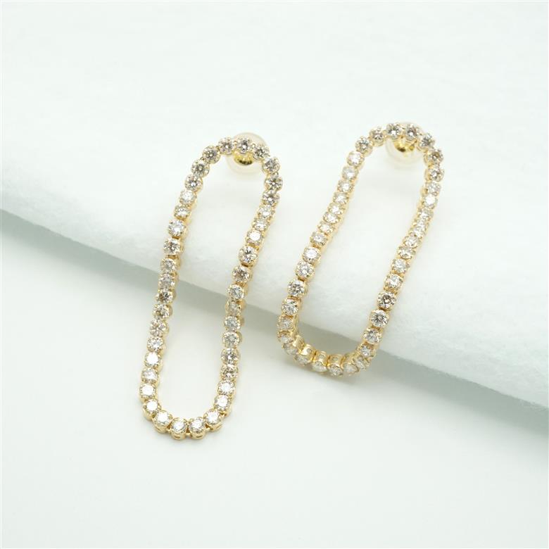 〈 甲府ジュエリー 〉2.0ctテニスピアス K18YG　ラボグロウンダイヤモンド　LD0065B