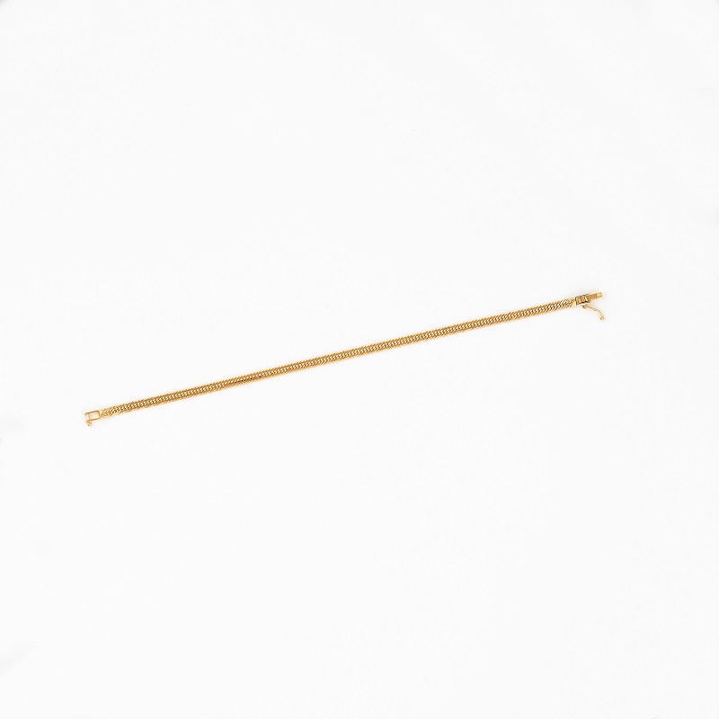 ＜ 甲府ジュエリー ＞K18 喜平 12面トリプル ブレスレット 4.4ｇ 16cm 造幣局検定刻印入 キヘイ チェーン 中折れ金具 メンズ レディース　TK0416S