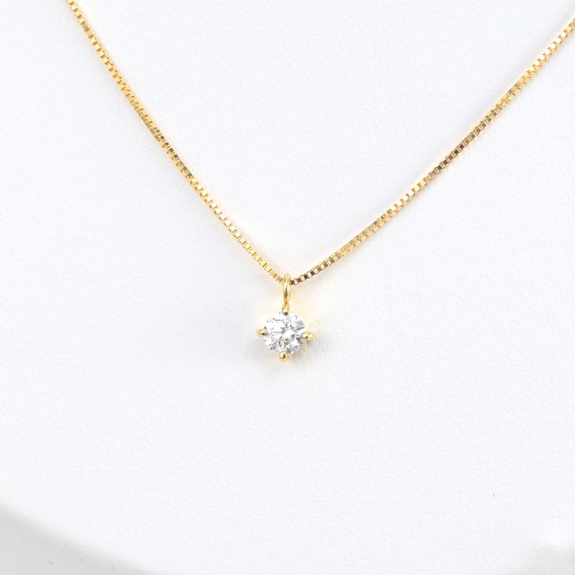 〈 甲府ジュエリー 〉K18 Dカラー 大粒 0.2ct 4本爪 ダイヤ ネックレス BPN-04020K