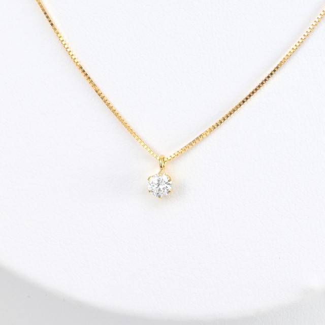 〈 甲府ジュエリー 〉K18 Dカラー 大粒 0.2ct 6本爪 ダイヤ ネックレス BPN-05020K