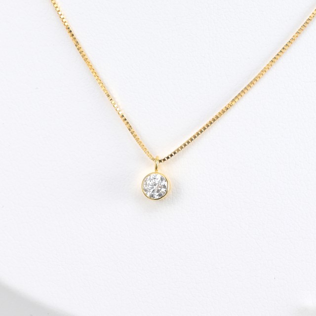 〈 甲府ジュエリー 〉K18 Dカラー 大粒 0.2ct フクリン ダイヤ ネックレス BPN-03020K