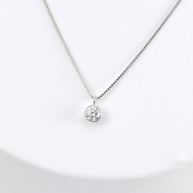 〈 甲府ジュエリー 〉プラチナ Dカラー 大粒 0.2ct フクリン ダイヤ ネックレス BPN-03020P