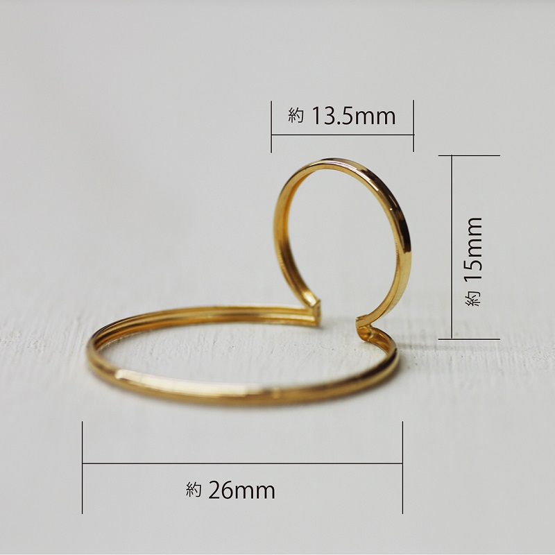 ＜ 甲府ジュエリー ＞k18YG 地金 手作り 大ぶりイヤーカフ ジュエリー 03196