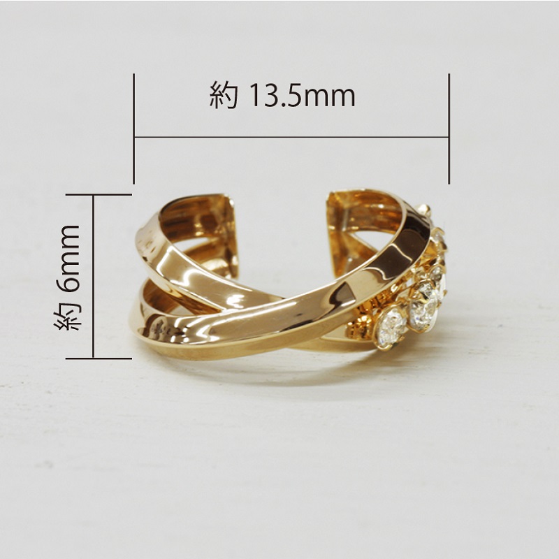 ＜ 甲府ジュエリー ＞k18YG ダイヤモンド 手作り イヤーカフ ジュエリー03187