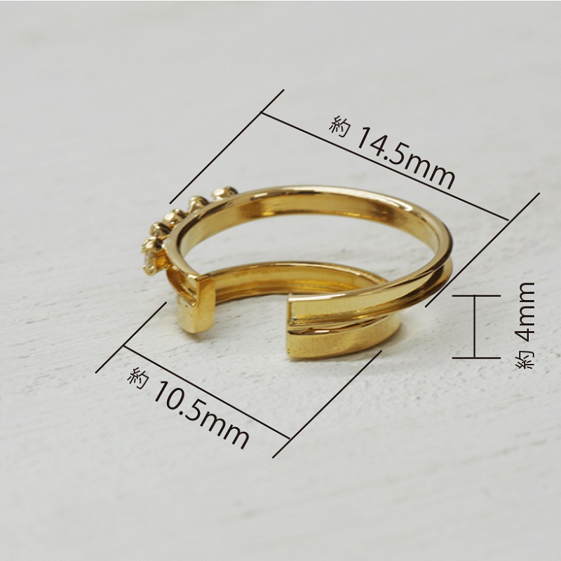 ＜ 甲府ジュエリー ＞k18YG ダイヤモンド 手作り イヤーカフ ジュエリー 2連サークル 03191