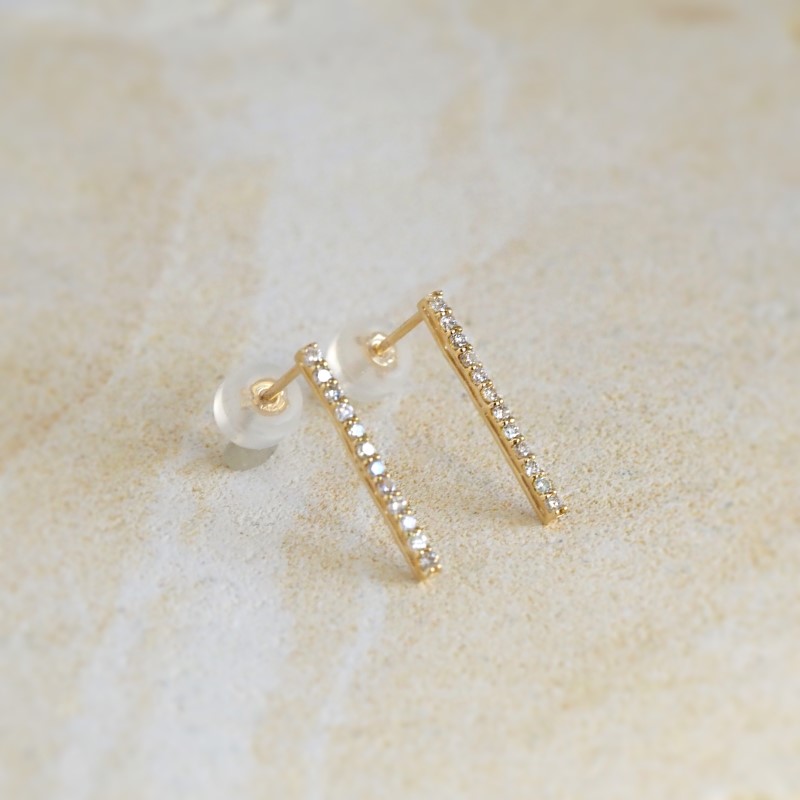 〈 甲府ジュエリー 〉K18 天然ダイヤモンド ピアス　14966